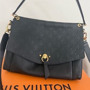 Louis Vuitton Blanche MM Black Embossed Monogram Shoulder/Crossbody Bag